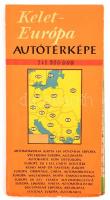 1964 Kelet-Európa autótérképe, 1:1950.000, Bp., Cartographia, 113x78,5 cm
