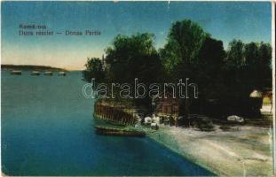 1917 Komárom, Komárno; Duna részlet, úszó vízi hajómalom (vízimalom) / Donau Partie / Danube with floating watermills (boat mills) (kis szakadás / small tear)