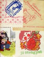 44 db magyar éttermi és szállodai szalvéta az 1960-as évekből