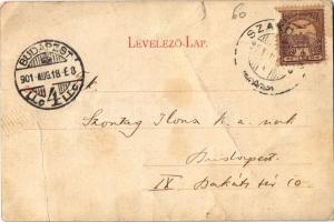 1901 Szakolca, Skalica; látkép, templom / general view, church (fa)