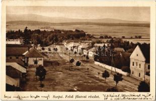 1939 Szepsi, Abaúj-Szepsi, Moldava nad Bodvou; Felső Fő utca, vendéglő. Fodor István kiadása / main street, restaurant, inn + MISKOLC - TORNA - KASSA 166 vasúti mozgóposta bélyegző (EK)