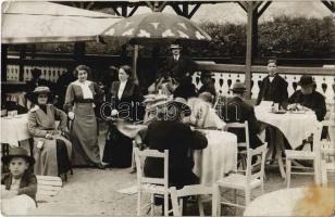1913 Koritnyica, Korytnica; vendéglő, étterem terasza / restaurant terrace. photo (fl)