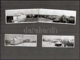 1939-1940 A szentendrei laktanya a teniszpályával, nyári és téli fényképfelvételek érdekes blokkban, kartonon, darabonként 5×13 cm