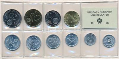 1986. 2f-20Ft (10xklf) érmés forgalmi sor fóliatokban T:1 Adamo FO19