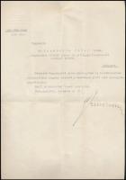 1941 Bp., Reményi-Schneller Lajos (1892-1946) pénzügyminiszter (1946-ban kivégezték) által saját kézzel aláírt kinevezési okmány