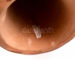 Kovács Margit (1902-1977): Esőleső. Festett, mázas terrakotta, jelzett, apró lepattanással a ruhán. ...