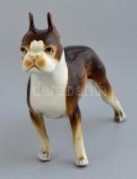 Royal Dux Bohemia német boxer figura, kézzel festett, jelzett, hibátlan, m: 12,5 cm