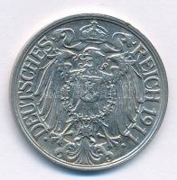 Német Birodalom 1911G 25pf Ni T:1- German Empire 1911G 25 Pfennig Ni C:AU Krause KM#18