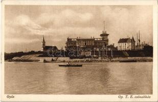 1928 Győr, GyTE csónakház, evezős csónak