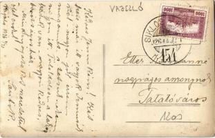 1926 Vajszló. photo + "SIKLÓS - BARCS 154" vasúti mozgóposta bélyegző