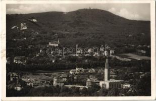 1941 Budapest II. Kilátás a Pasarétről a János-hegyre, Pasaréti Szent Antal templom. Simon László kiadása (EK)