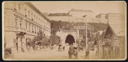 cca 1870 Budapest, Budai Váralagút Krisztinavárosi oldalról, keményhátú fotó, 10×20,5 cm