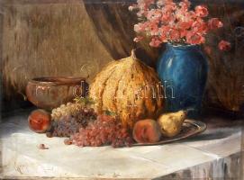 Gutaházy Németh Gyula (1922-1966): Csendélet olaj, vászon 80x55 cm (hátoldalán háború előtti bolti címke )