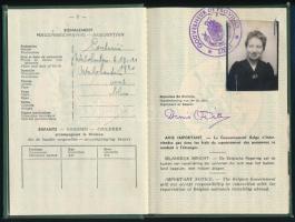 1954 Royaume de Belgique / Belga Királyság által kiállított fényképes útlevél / passport