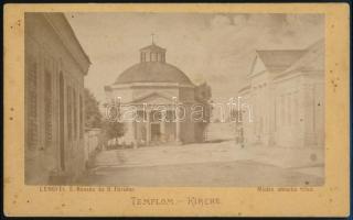 cca 1860 Balatonfüred, templom, keményhátú fotó, 6,5×10,5 cm