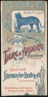 Osteria Tigre d Argento Belvedere, Ildebrando Bertolotti, Fiume szecessziós litho prospektus, kisebb szakadással