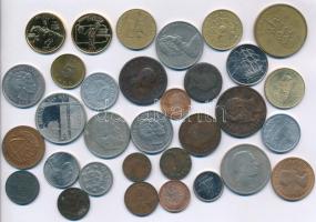 30xklf vegyes, főleg külföldi érmetétel + Amerikai Egyesült Államok 1999. 25c Cu-Ni 50 állam (2xklf) mindkettő aranyozva T:vegyes 30xdiff mixed, most of foreign coins lot + USA 1999. 25 Cents Cu-Ni 50 States Quarters (2xdiff) both gilt C:mixed