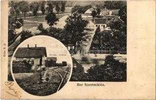 1906 Búrszentmiklós, Bur-Sankt-Niklas, Borsky Mikulás; Vasútállomás, látkép. Kohn B. jr. kiadása / railway station, general view (fl)