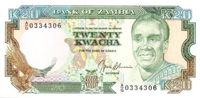Zambia 1980-89. 2K, 5K, 10K, 20K, 50K T:I