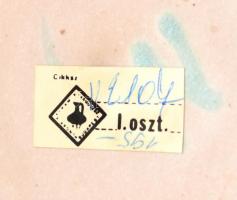 Jelzett iparművész váza. Mázas kerámia. Hibátlan. 22 cm