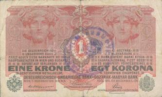 1916. 1K Szerb lila "...Zagreb..." ellenbélyegzővel T:III-