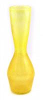 Urán sárga kraklé üveg váza. Formába öntött, hibátlan. 27 cm