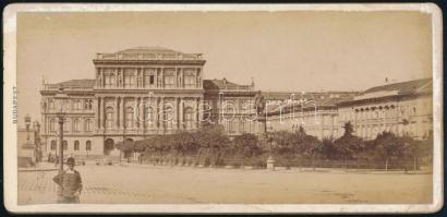 cca 1870 Budapest, Széchenyi István tér, keményhátú fotó, kis kopásnyomokkal, 10×20,5 cm