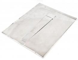 XIX: sz vége: Masszív ezüst asztali tükör. Jelzett (0,925-ös) Ezüstözött hátlappal, kitámasztóval. 2...