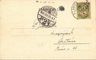 1903 Szamosújvár, Gherla; Országos fegyintézet, börtön / prison. Art Nouveau, floral