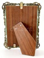 Ezüst (Ag) rózsás díszítésű képkeret. Jelzett, Képméret. 9x14 cm