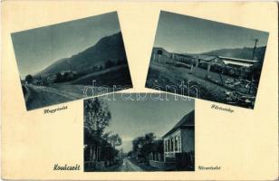 1943 Kovácsrét, Kusnyicja, Kushnytsya; hegy részlet, fűrésztelep, utca / mountain, sawmill, street + kétnyelvű bélyegző