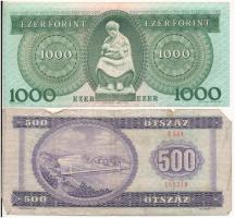 1975. 500Ft "E" + 1992. 1000Ft "D" T:III-,III Adamo F41, F46