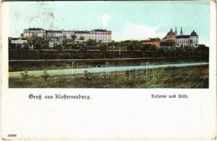 1918 Klosterneuburg, Kaserne und Stift, Bahnhof / military barracks, railway station (EK)