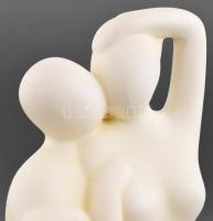 Gilde ölelkező szerelmespár, német kézműves kerámia szobor, alján címkén jelzett, hibátlan, m: 32 cm