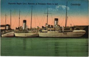 Constanta, Vapoarele Regele Carol, Romania si Princepesa Maria in port / steamships
