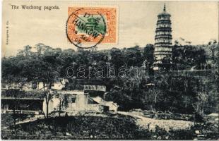 1909 Wuchang (Wuhan), The Wuchong Pagoda (Wuying Pagoda). Kamogawa & Co. TCV card