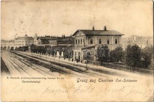 1901 Cieszyn, Teschen; Centralbahnhof / railway station. B. Heybach No. 109. (fl)