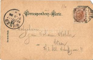 1896 (Vorläufer!!!) Sankt Pölten, St. Poelten; Stadttheater, Rathausplatz, Engl. Fräulein-Stift, Fra...