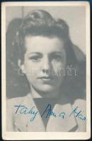 Tahy Anna Mária (1915-1950) színésznő aláírása az őt ábrázoló fotón