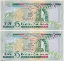 Kelet-Karibi Államok / Antigua 2003. (DN) 5$ (2x) sorszámkövetők T:I 
East Caribbean States / Antig...