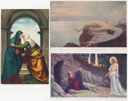 20 db RÉGI vallásos motívum képeslap: bibliai jelenetek / 20 pre-1945 religious motive postcards: Biblical scenes