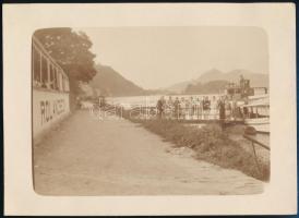 cca 1920 Rolandseck, háttérben Drachenfels, Németország, fotó, 8,5×12 cm