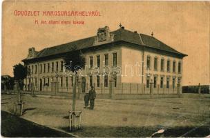 1916 Marosvásárhely, Targu Mures; M. kir. állami elemi iskola. W. L. (?) No. 40. / school + Cs. és kir. 61. gyaloghadosztály menetalakulatainak csoportparancsnoksága (EB)