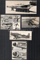 Katonai repülőgépek, 5 db katonai fotó, újságról készült későbbi előhívás, vegyes méretben