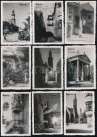 cca 1930 Sopron, 15 db fotó a városról, 8,5x6,5 cm