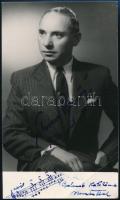 Seress Rezső (1889-1968) zeneszerző, zongorista aláírása az őt ábrázoló fotón