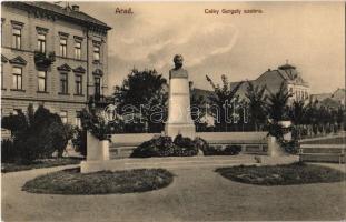 Arad, Csiky Gergely szobra. Bloch H. kiadása / statue
