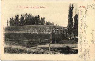 1905 Arad, a 13 vértanú kivégzési helye. Kerpel Izsó kiadása / execution place of the 13 martyrs of the Hungarian Revolution of 1848 (EK)