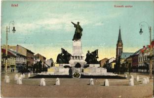 Arad, Kossuth szobor. Pichler Sándor kiadása / street view, statue (EK)