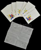 Svájci hímzett díszzsebkendők dísz borítékban 9 db